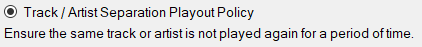 1. Track / Artist Separation Playout Policy